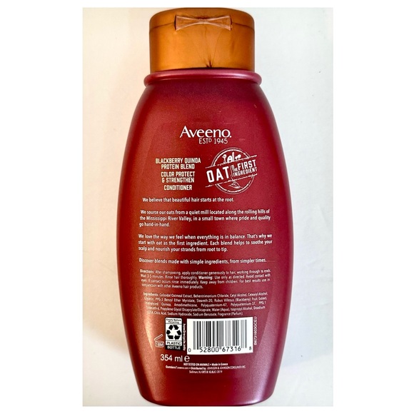 NEW, Aveeno BlackBerry Quinoa Protein Blend Conditioner, 12 oz - Picture 2 of 8